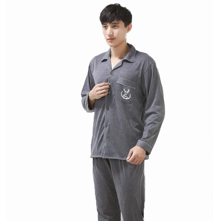 Мужская двусторонняя Пижама LYun корейский Свободный дышащий хлопковый кардиган