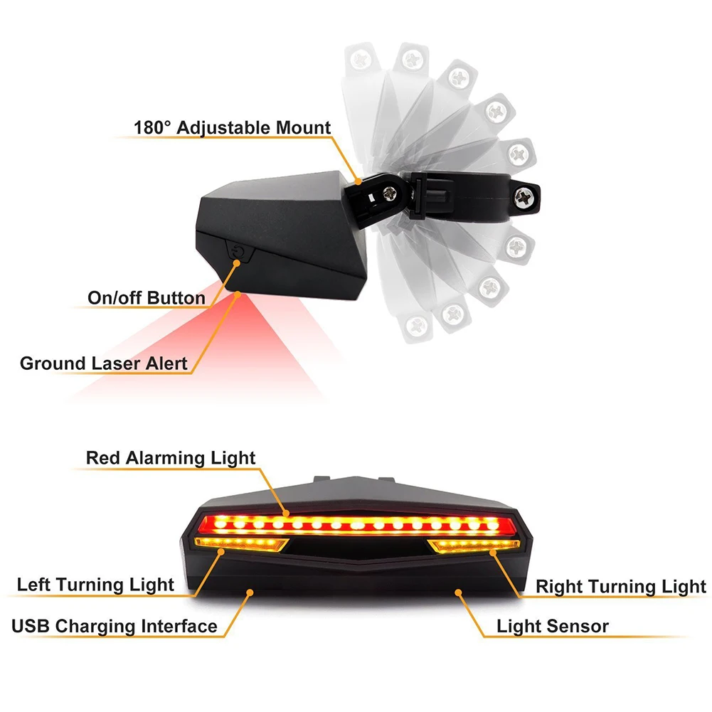 

Intelligent Accessories Mountain Bike Remote Tail Light Laser Steering Lamp Bicycle Supplies C1 TAILLIGHT