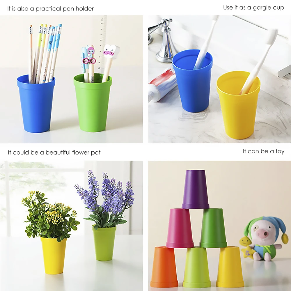 7PCS Colorful Rainbow Set Cup Delicate Picnic Travel Portable Color Plastic Cups Barbecue Camping Tourism Tea | Дом и сад