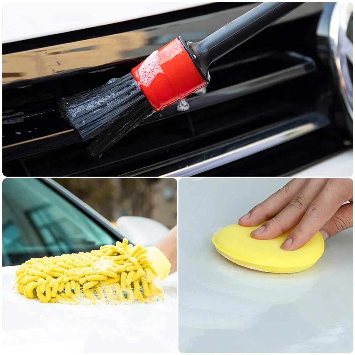 

12pcs/kit Car Detailing Brush Kit Truck Vehicle Auto Wheel Rims Sponge Wire bristles Wash gloves