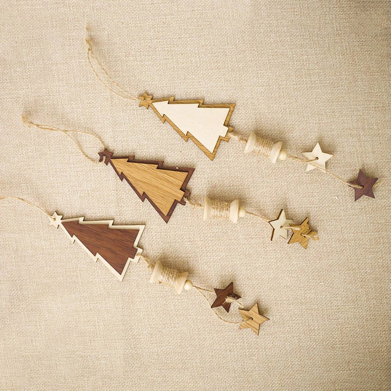 1 шт. с рисунком оленя и снежинками Санта Клаус Рождественское дерево натуральное