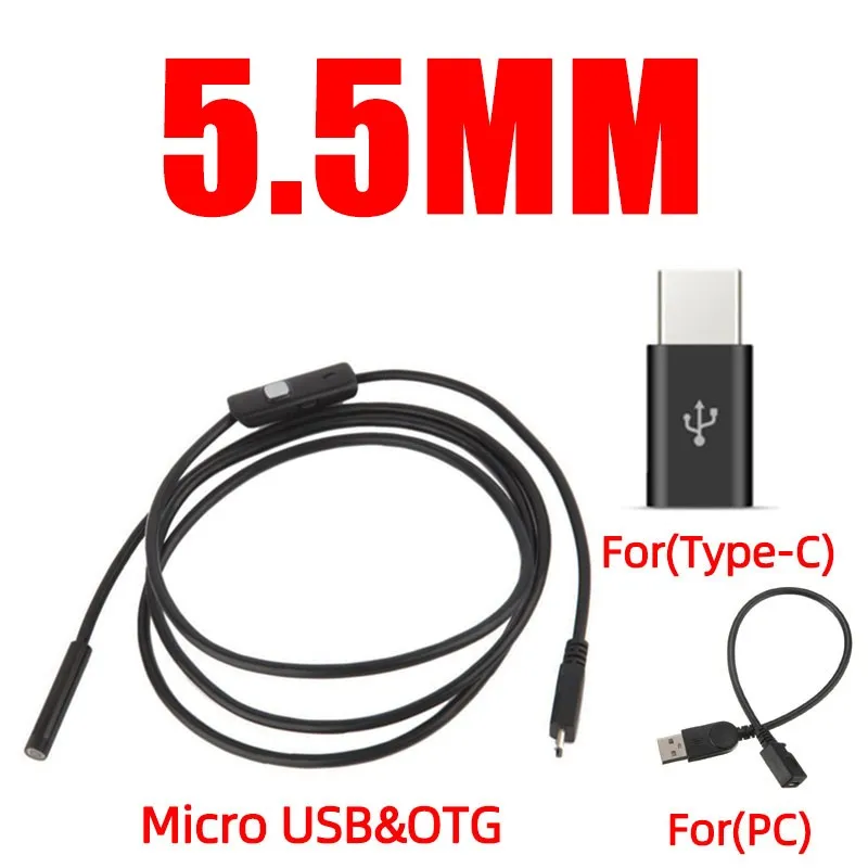 

Мини-камера-эндоскоп 7 мм/5,5 мм с Micro USB