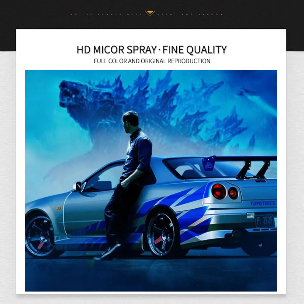 

Paul Walker's Nissan Skyline GTR R34 Modern Car Canvas Art Painting Posters and HD Print Pictures for Living Room Home Decor