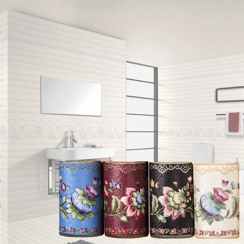 BESTPVC самоклеющиеся обои границы Талия 3D Цветочный узор плинтус Гостиная Ванная