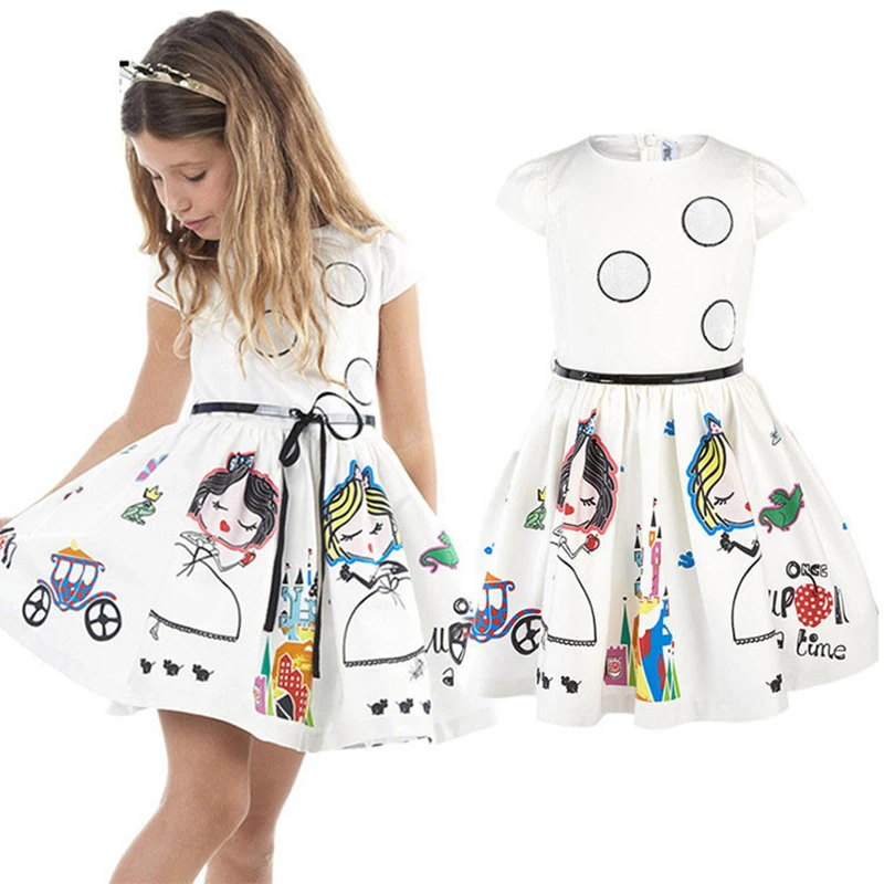 Детское летнее платье с поясом для девочек | Детская одежда и обувь