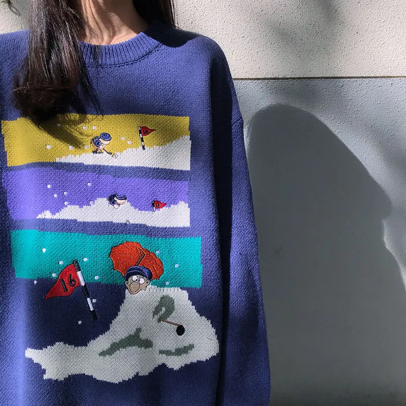3 colors 2019 autumn and winter cartoon christimas knitted warm sweaters womens pullovers (X1213) | Женская одежда