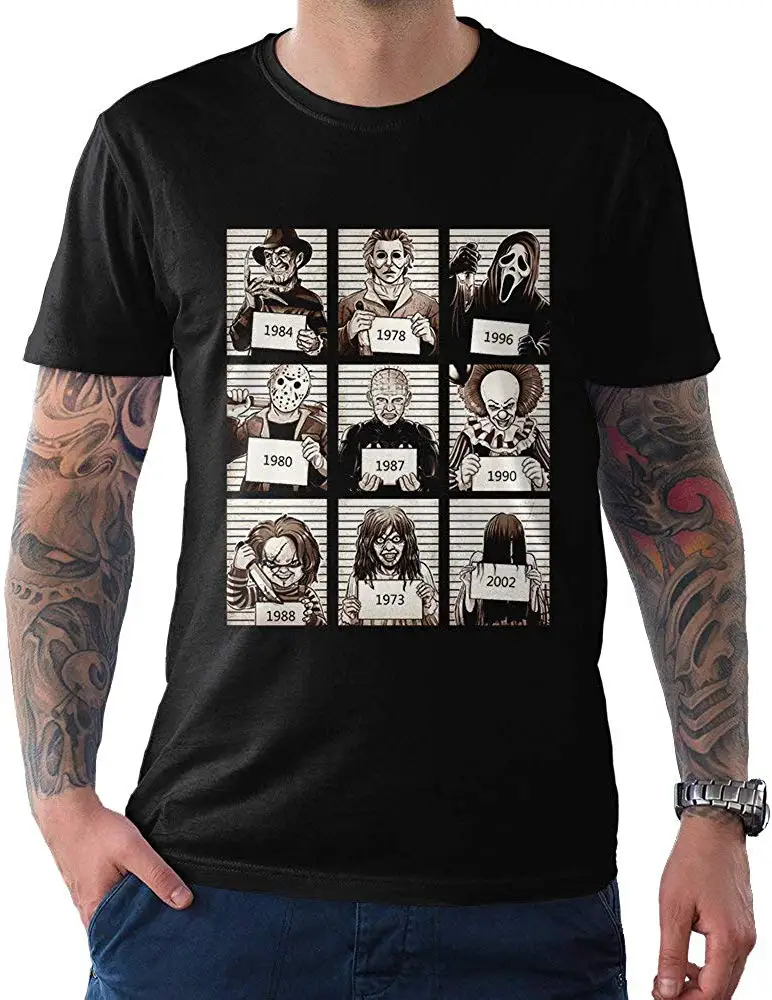 Футболка с ужасом и злодеями футболка из фильма мужская женская новейшая мода |