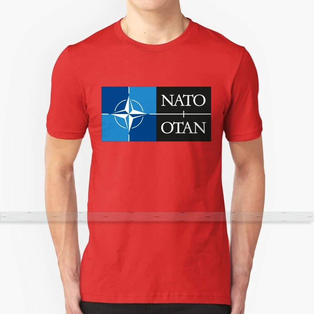 

НАТО, логотип Организации Североатлантического соглашения, Североатлантического союза. Футболка, женские летние футболки из 100% хлопка