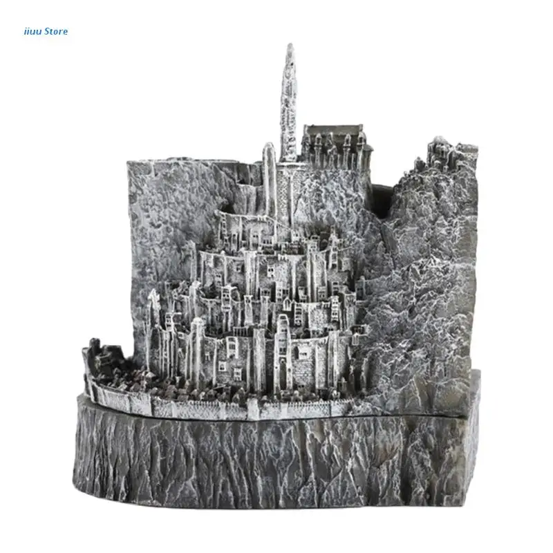 

Ancient Castle Statue Model Ashtray Vintage Desktop Ornament Decorative Tray