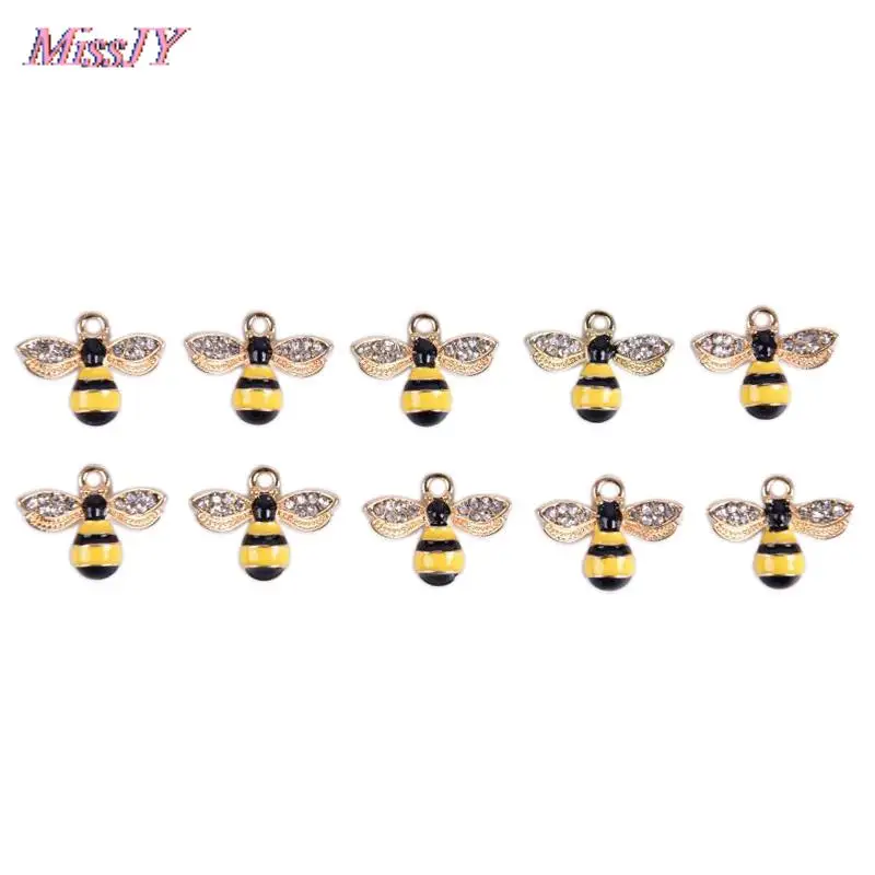 10 шт./компл. подвески с эмалью кристаллом Пчелой и медом | Украшения аксессуары