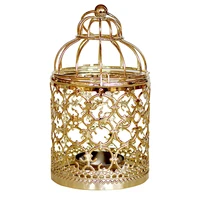 candle holder craft hanging lantern european style plating iron durable decorative bird cage retro tea light ornament