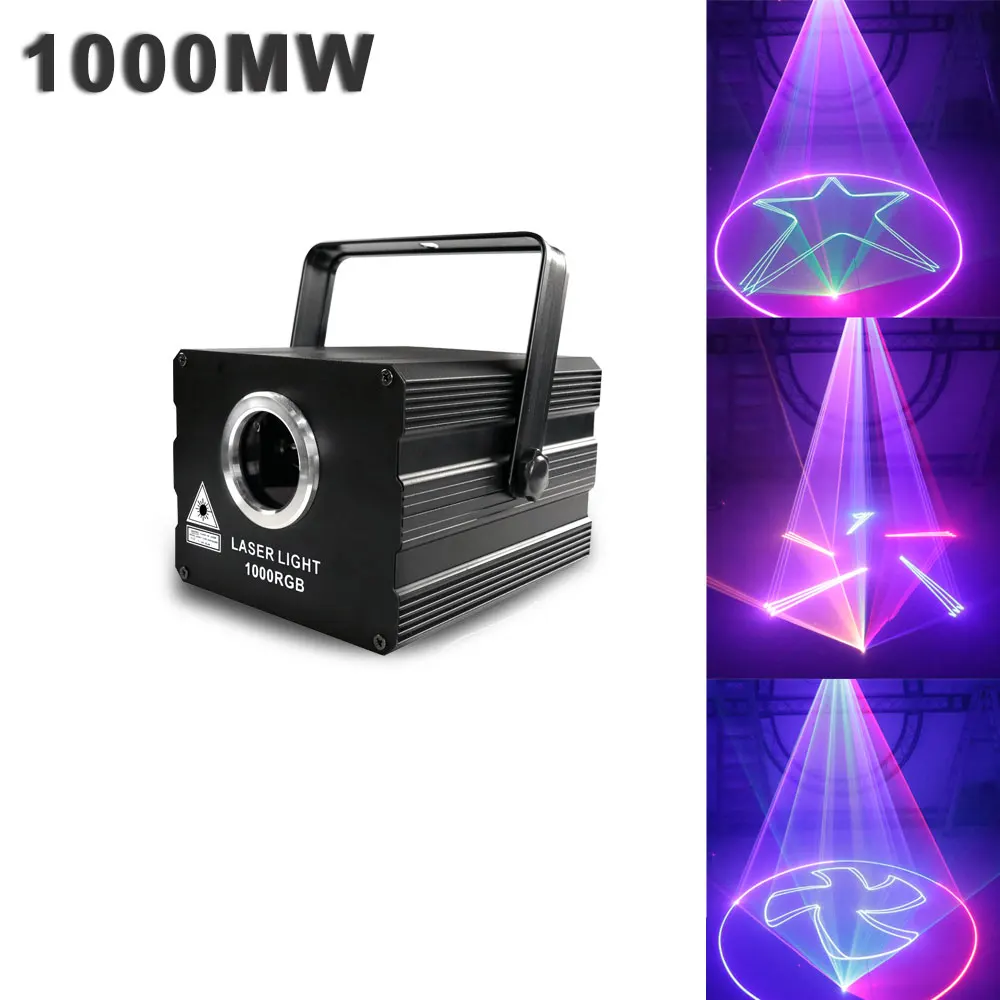 1000 мВт 3D анимационный лазерный сценический светильник DMX512 с звуковым