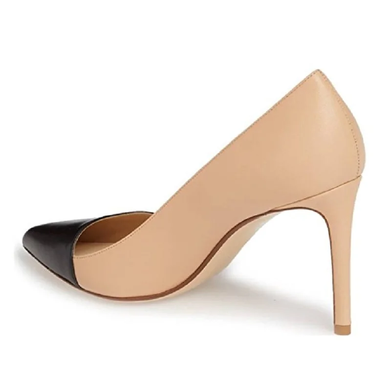 Женские туфли лодочки с острым носком на тонком высоком каблуке размеры 4 15|nude