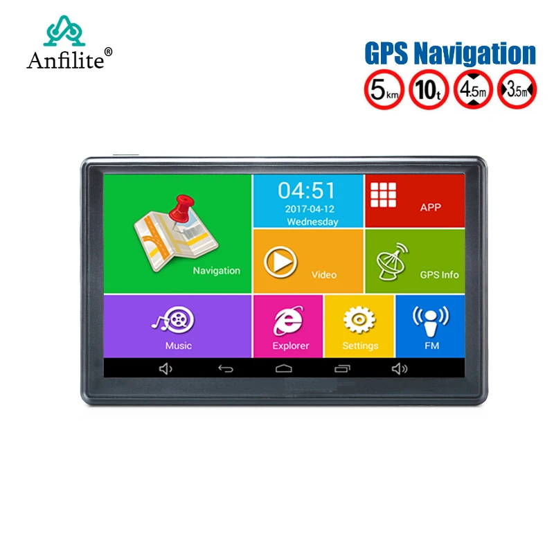 Anfilite 7 дюймовый HD емкостный экран Android 4.4.2 avin WIFI FM Грузовик Автомобиль 512M 16 Гб MT8127A
