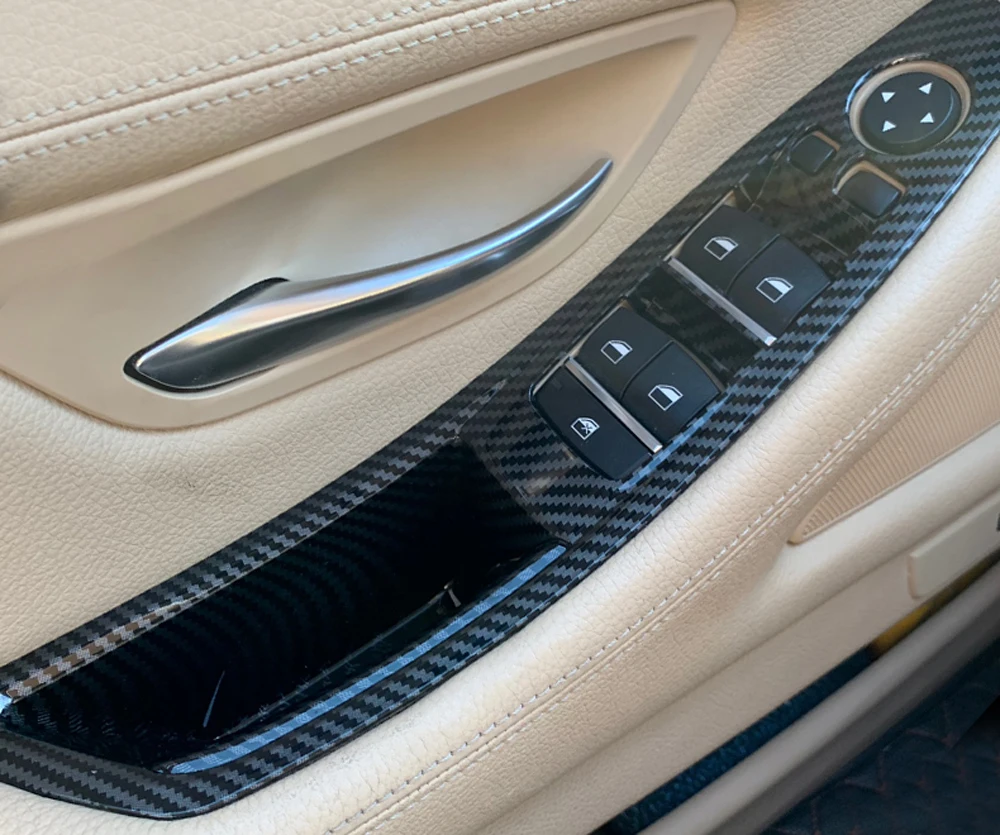 Правый руль RHD для BMW 5 серии F10 F11 углеродное волокно внутренняя дверная ручка