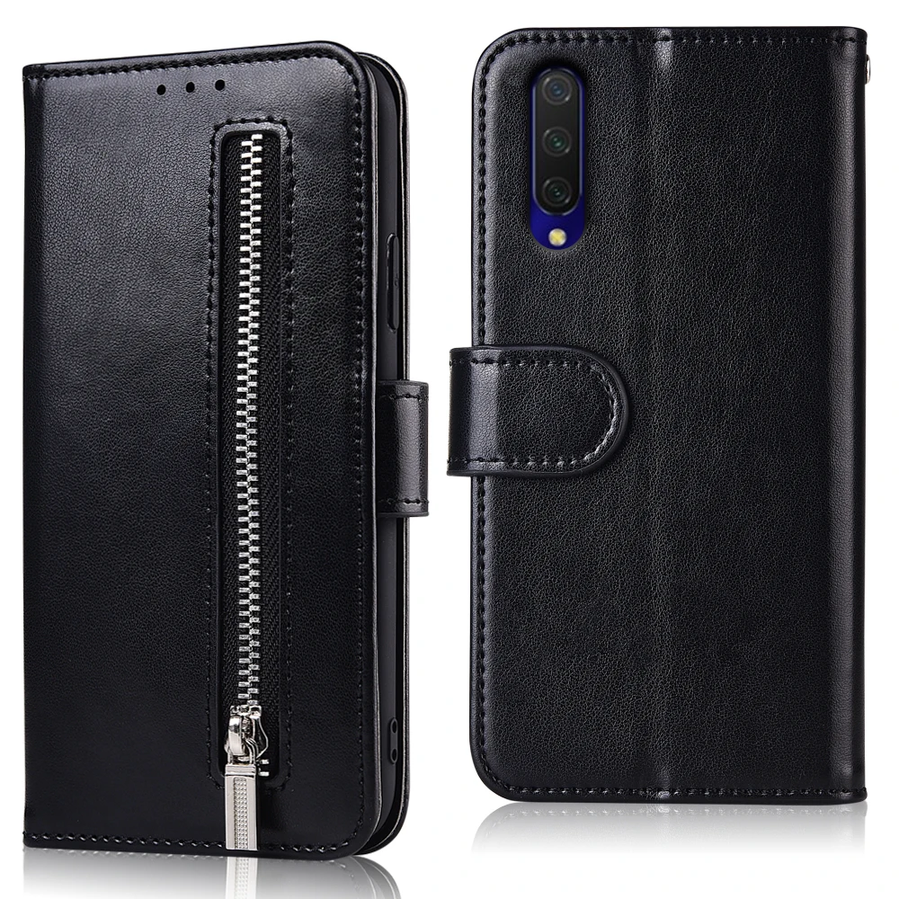 61zipper--Black Для Xiaomi mi A3 чехол на молнии роскошный флип-кошелек кожаный чехол для Xiaomi mi A3 Coque для Xiaomi mi A3 чехол для телефона откидная крышка - Цвет: 61zipper--Black