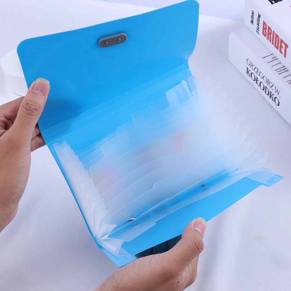 

4pcs 17.5x11cm A6 Expanding File Folder 13 Pocket Document Holder with Tabs and Bungee Closure Business Folder Organizer