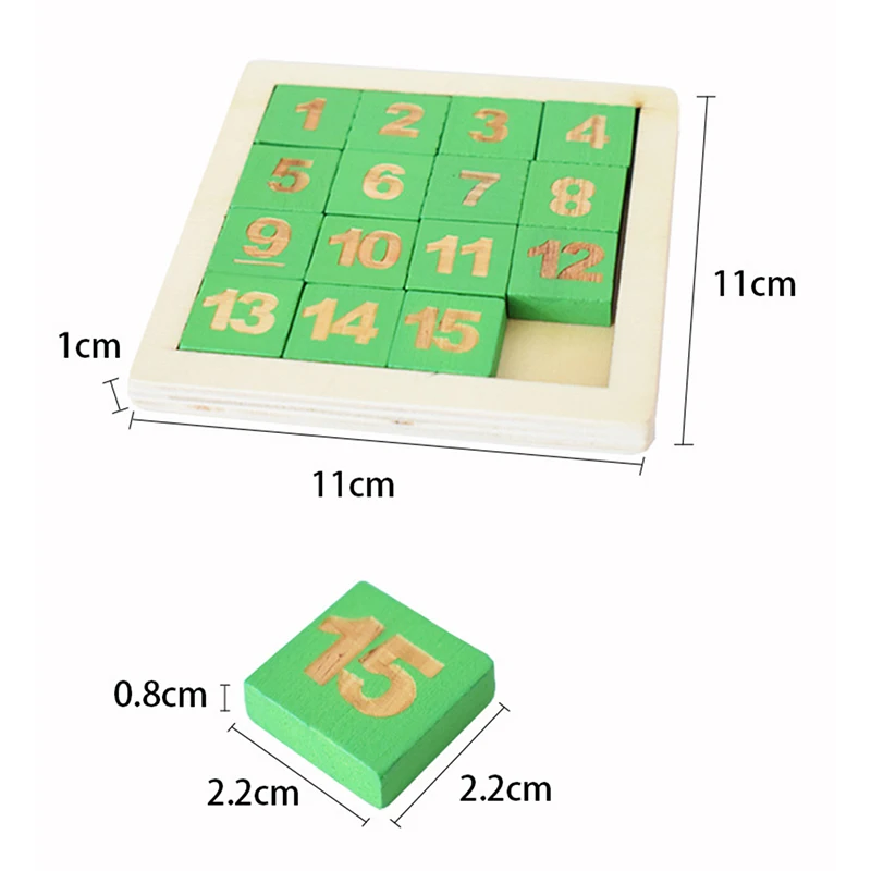 

Wooden Digital Huarong Dao Intelligence Toy For Child Early Childhood Education Preschool Training Learning Sliding Math Puzzles