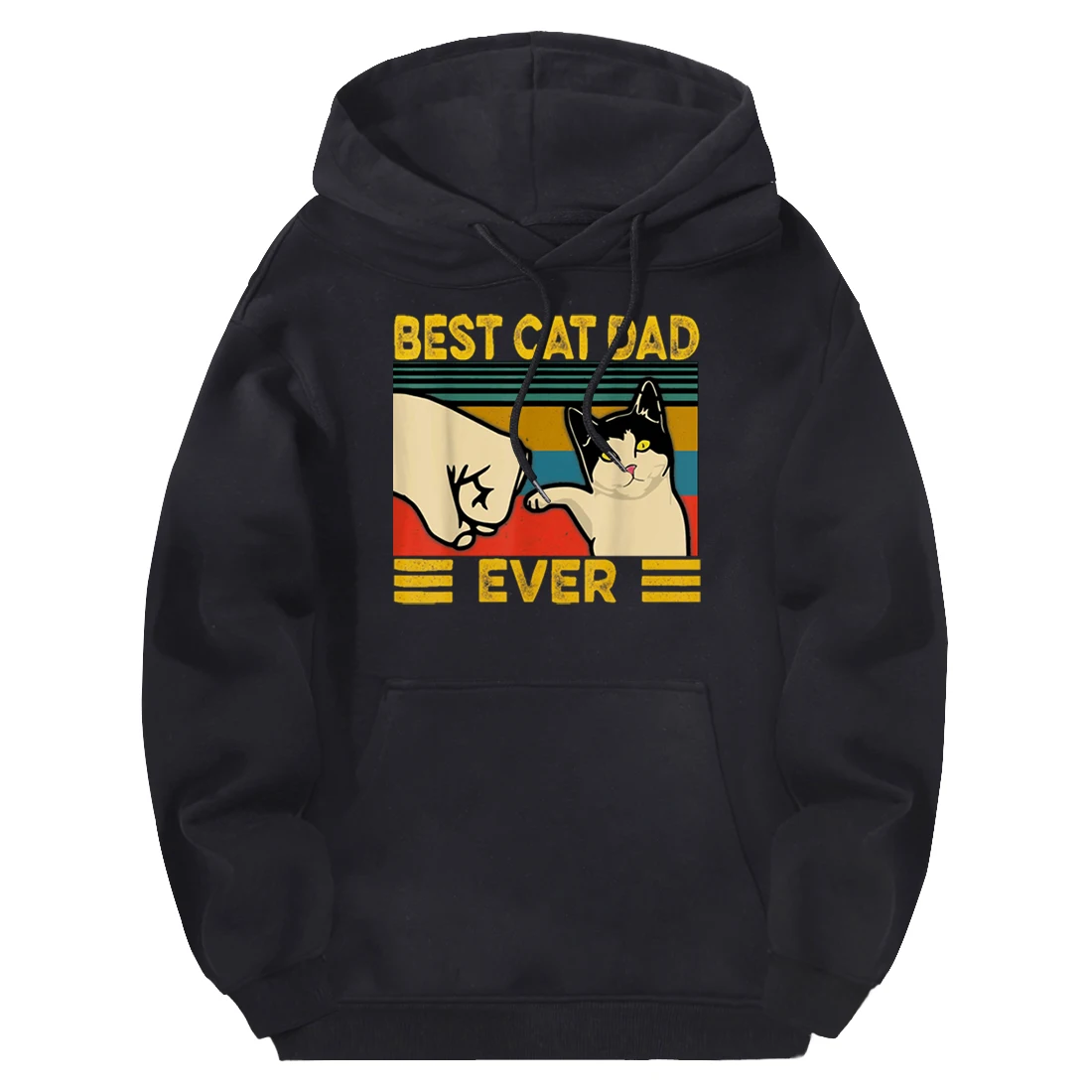 

Best Cat Dad Ever Hooded Streetwear Mens Sweatshirts Fleece Streetwear Punk Hoody Long Sleeve Hoodies Outdoor Supoleron Hombre