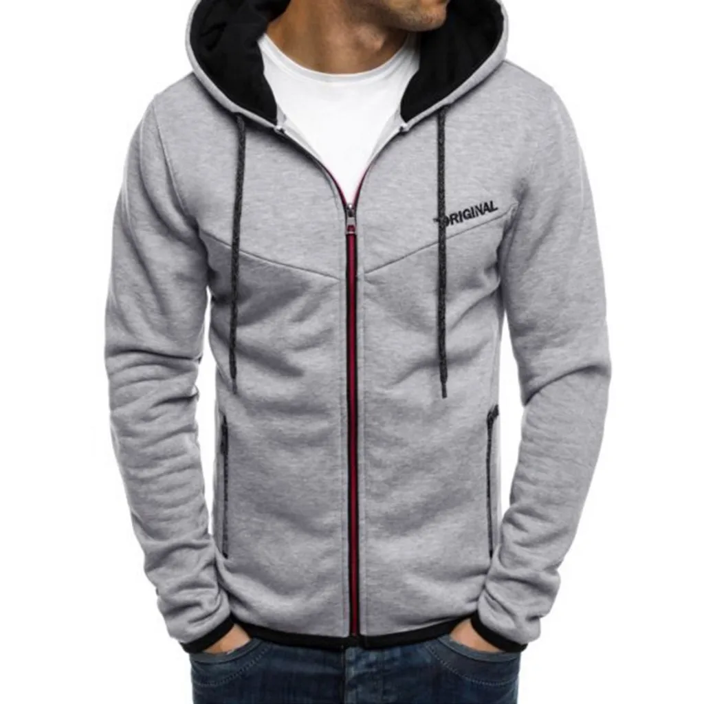 Мужская спортивная куртка на осень и зиму Повседневный пуловер молнии с принтом