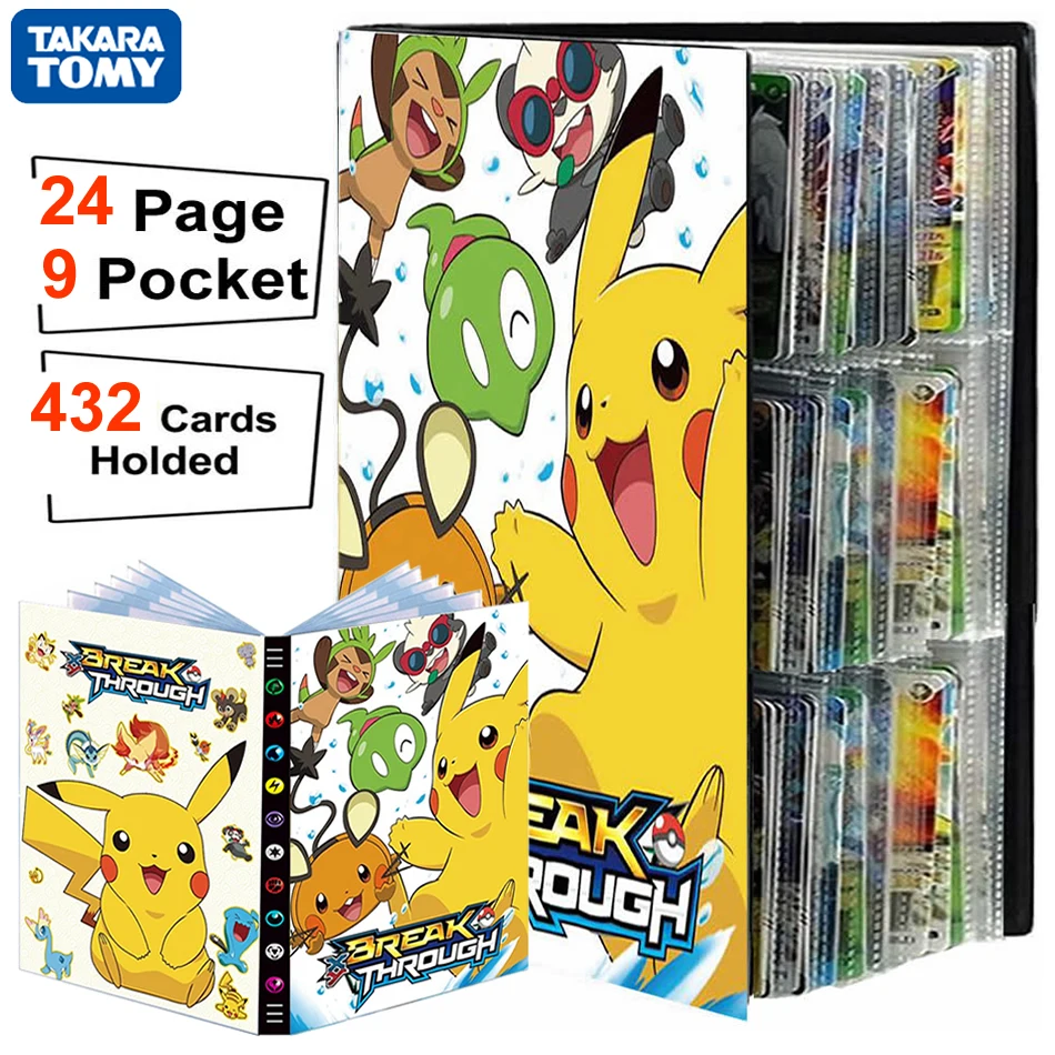 

9 Pocket Album Pokemon 432 card Book Anime Livre Pokémon Pikachu Collection Folder Holder Playing Game Map Binder Kids Toys Gift