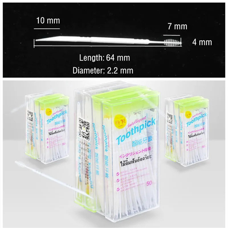 

50pcs Two-end Superfine Tooth Stick Disposable Floss Stick Toothpick Party Cleaning Teeth Food Residue Dental Oral Care