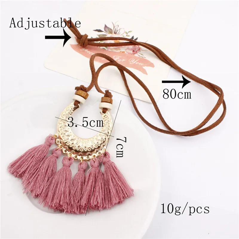 

Tassel new necklace ladies accessories European and American brand tassel pendant necklace with 10 colors velvet necklace