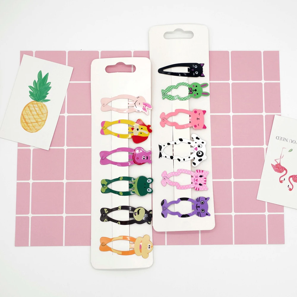 6 шт./лот набор заколок для волос с милыми животными женщин девочек молодые