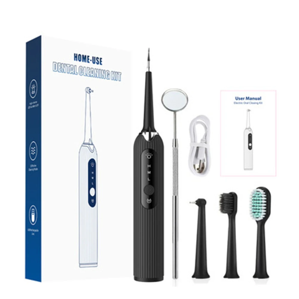 

Electric 4 in 1 Remover Teeth Whitening Cleaning Dental Tartar Scraper Tooth Polisher Stain Eraser High Frequency Vibration