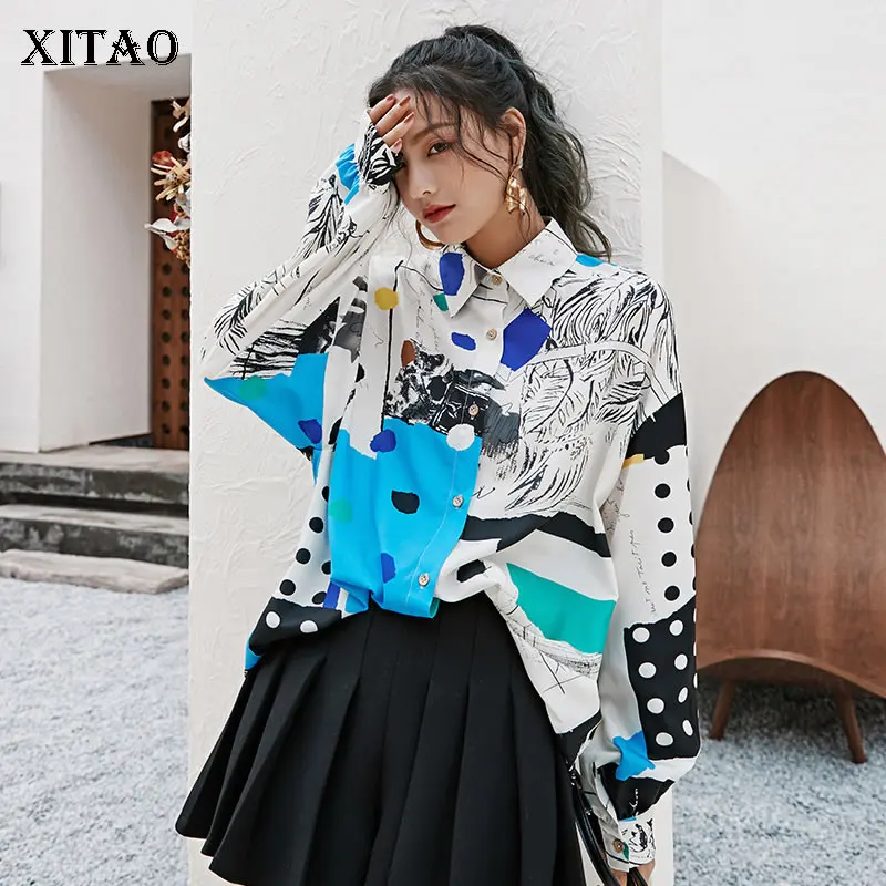 XITAO Tide хит цветная с принтом блузка в горошек женская одежда новинка 2020