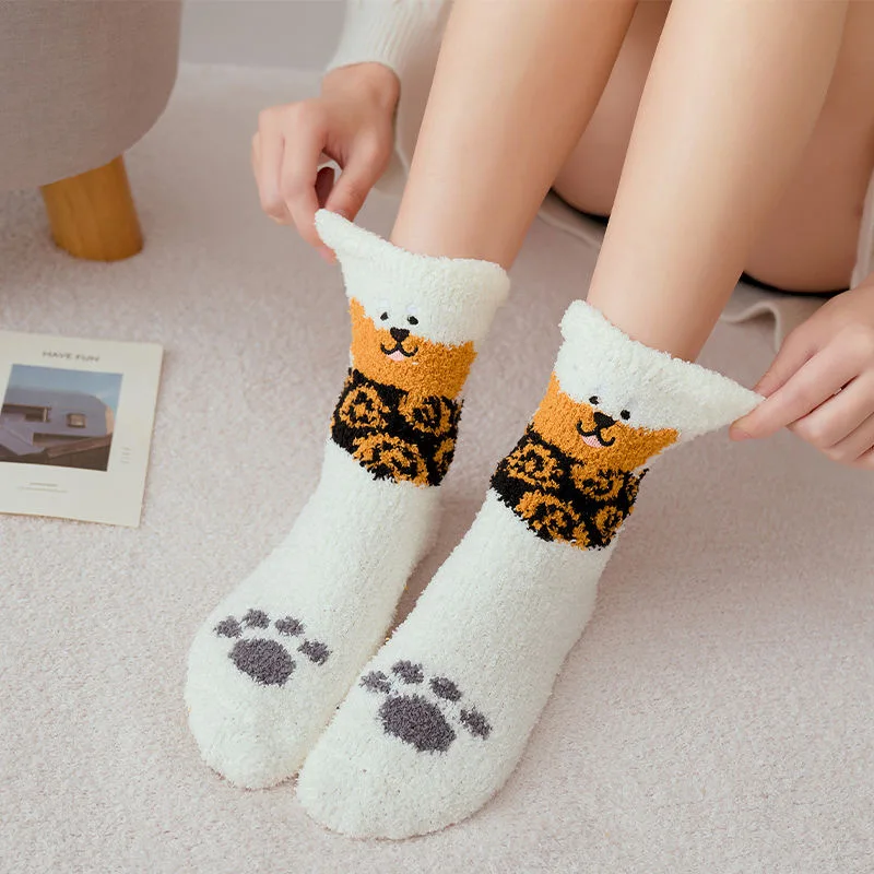

Coral fleece socks women winter home socks plush thickened postpartum towel socks month floor socks sleep socks
