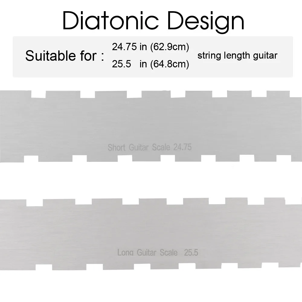 Guitar Fretboard Frets Neck Notched Ruler Straight Edge Luthier Tool with 5 Picks for Electric Guitars 24.75&quot 25.5&quot Scale | Спорт и