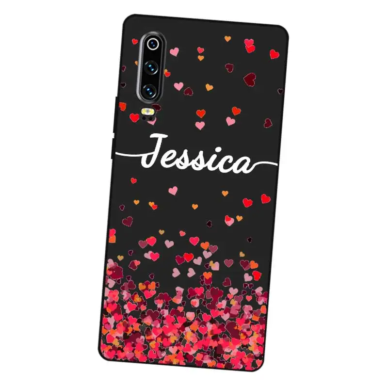 Любовь Роза пользовательское имя DIY черный мягкий Уретановый Термопластик (tpu)