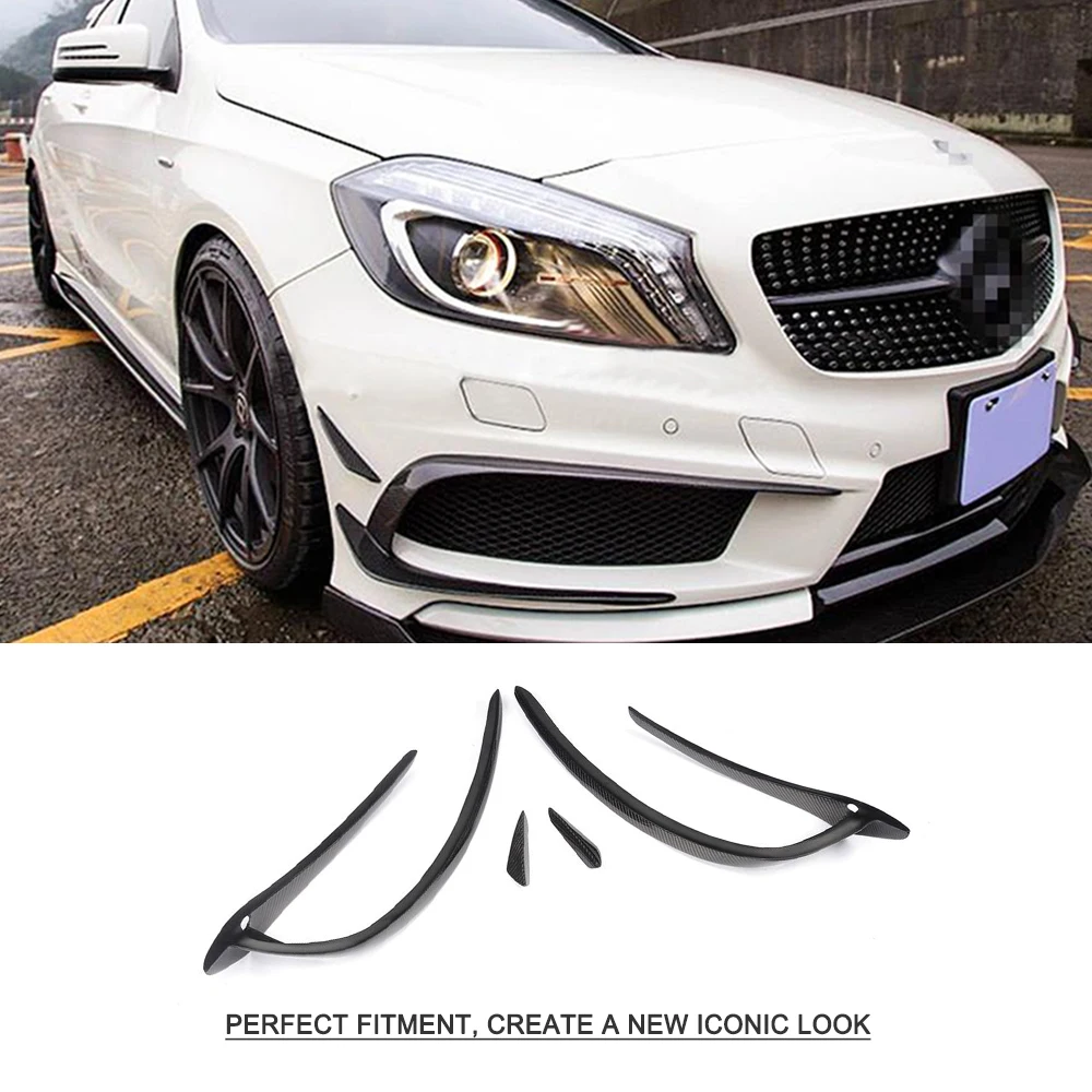 Автомобильный передний бампер Splitter Fin Canards спойлер для Mercedes Benz A180 A200 A250 AMG A45 2013 2016