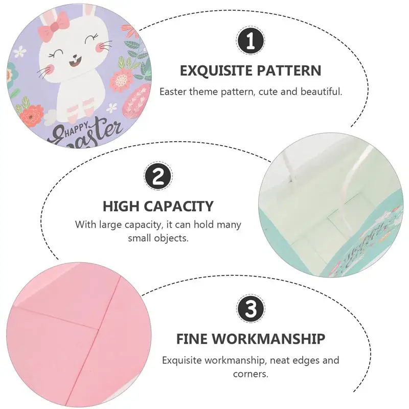 

4pcs Delicate Easter Bunny Colorful Egg Design Gift Pouch Easter Packing Pouch