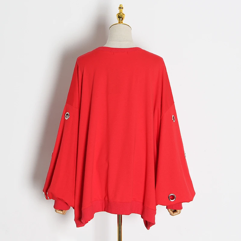 Женский свободный свитер TWOTWINSTYLE Повседневный пуловер с круглым вырезом и