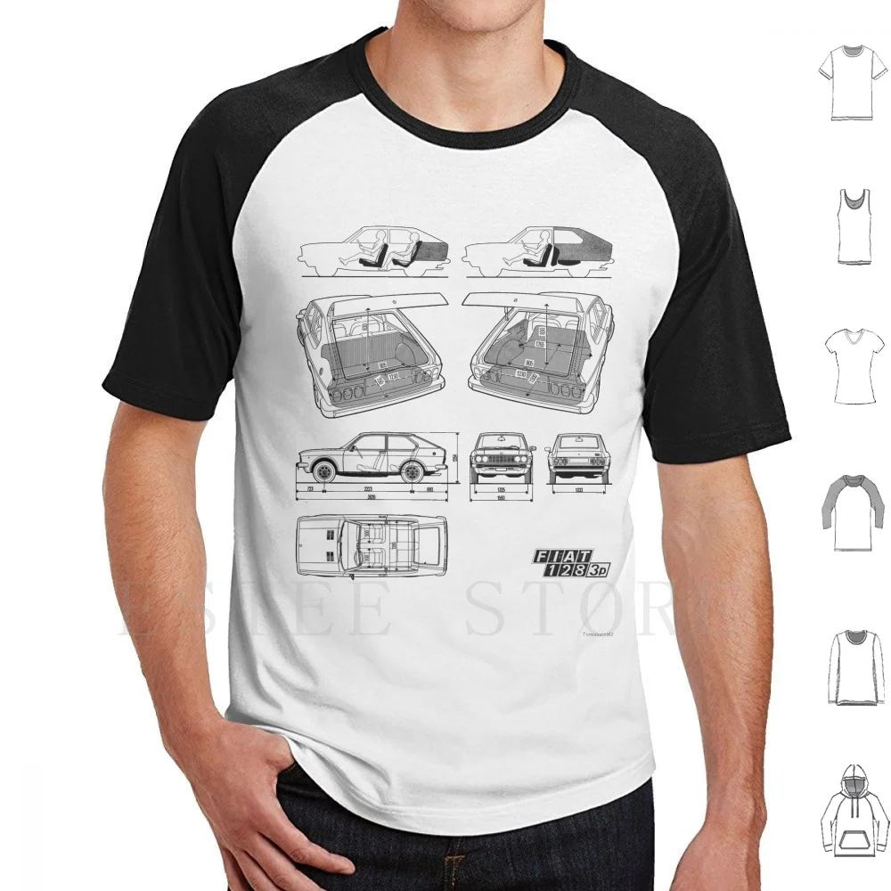 

Fiat 128 3p T Shirt DIY Big Size 100% Cotton Fiat 128 128 3p 3p Coupe Italy Italian Sports Car Cars Classic Classic Car Classic