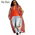 Африканская одежда, длинная куртка с принтом, пальто, женские африканские платья, халат с длинным рукавом, Дашики, разноцветная верхняя одежда с принтом, 2020