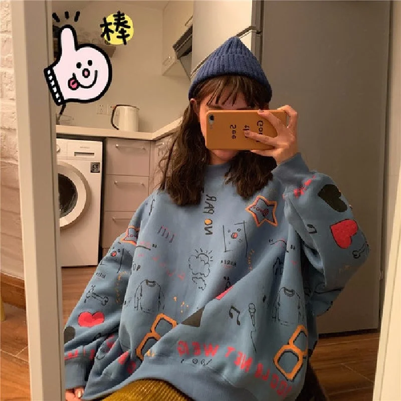 HOUZHOU Hoodies Women Oversize Pink Top 90s Aesthetic Kawaii Sweetshirts for Girls Harajuku Streetwear Vintage Korean Fashion
