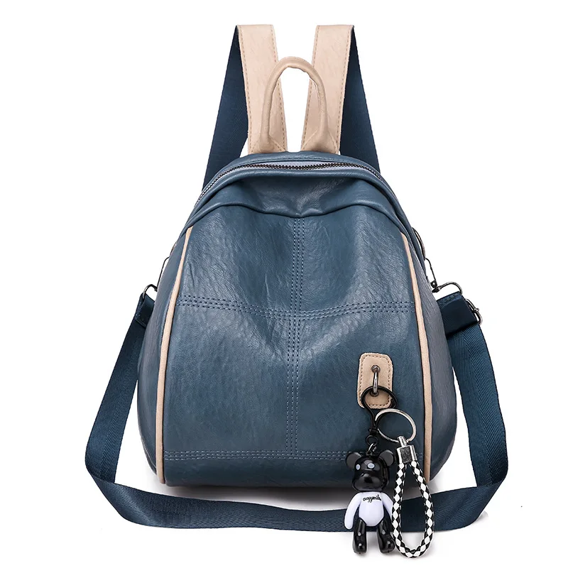 

Pu Soft Leather Backpack Women's 2019 New Style Bay Solid Color Case Women's Backpack