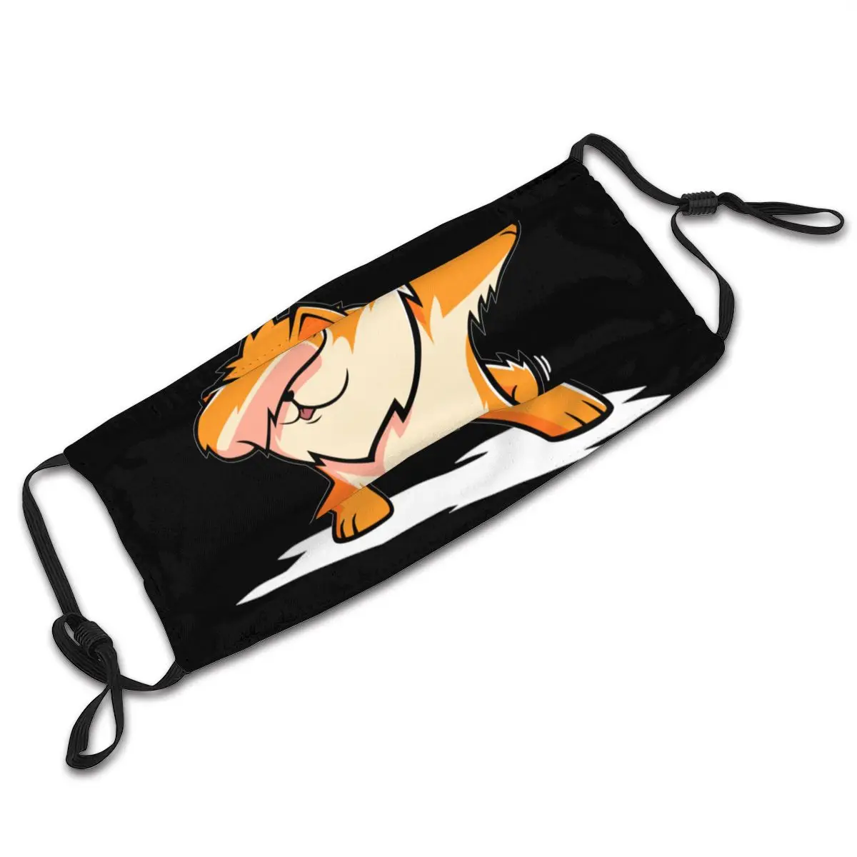 

Funny Dabbing Pomeranian Reusable Mouth Mask With Filters Hip Hop Anti Haze Protection Cover Respirator