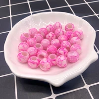30pcs 12x10mm pink big hole round acrylic beads for jewelry making diy accessory necklace jewelry making