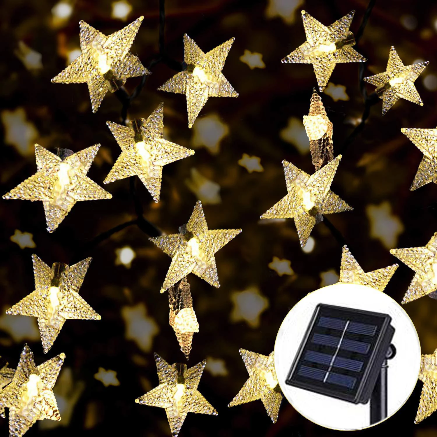 Гирлянда садовая на солнечной батарее 12 м 100 светодиодов|Светодиодные солнечные