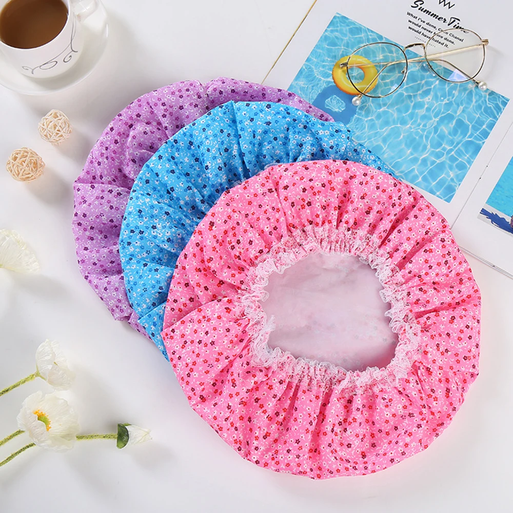 Многоразовая водонепроницаемая шапочка для душа эластичная Хлопковая женская
