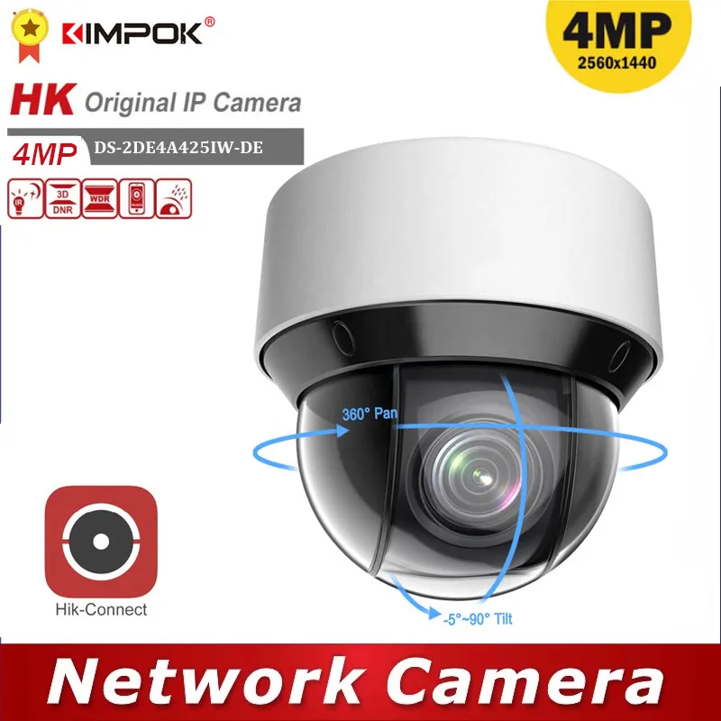 

Original Hik PTZ DS-2DE4A425IW-DE 4-inch 4MP IP66 IR Surveillance 25X POE Powered By Darkfighter IR Network Speed Dome
