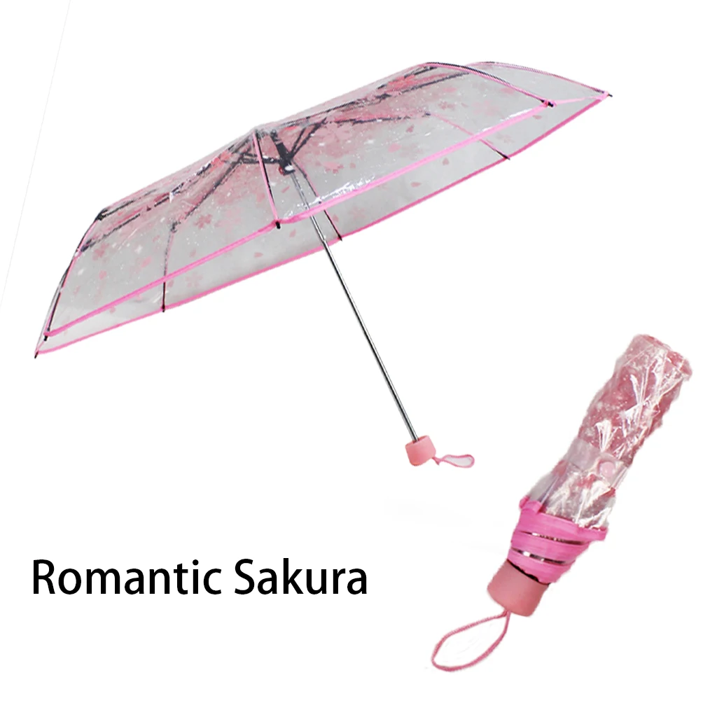 2019 горячая Распродажа зонтик Для женщин прозрачный ясный вишневый цвет гриб