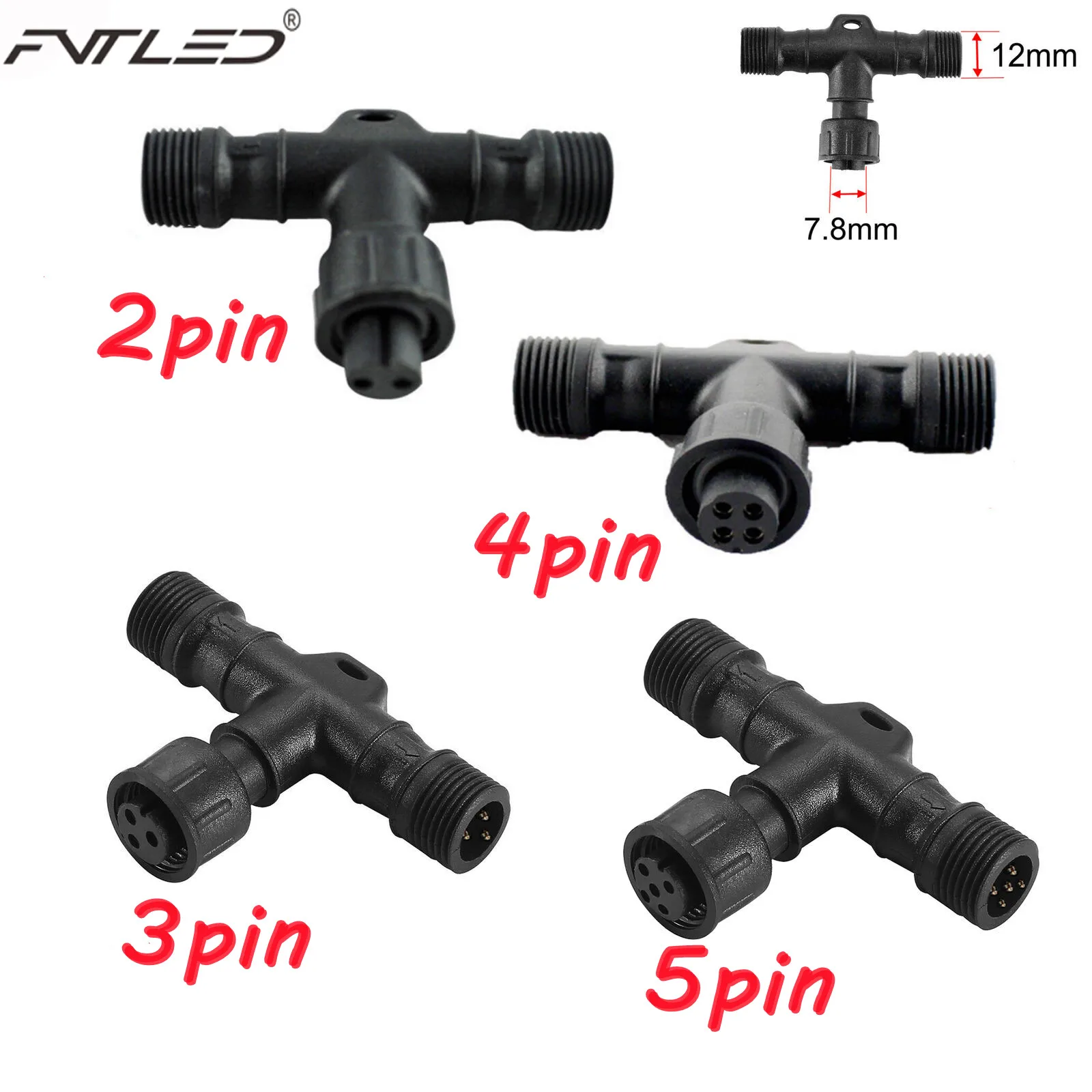 Т образный разъем с 2/3/4/5 контактами класс защиты IP67|connector ip67|connector for ledled connector 4pin |
