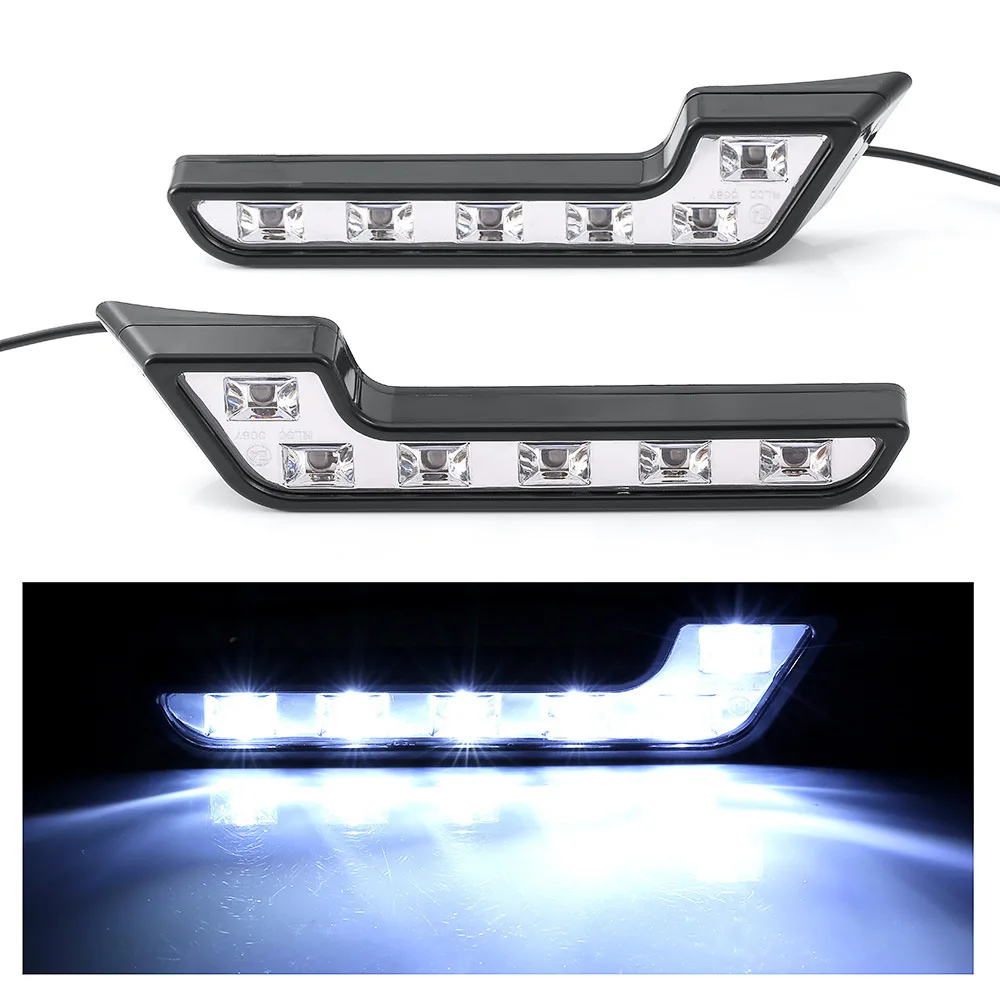 

2Pcs 6LED Car Driving Lamp Universal L shape Fog 12V DRL Daytime Running Light Kit Car Styling Super White
