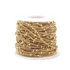 Цепи из нержавеющей стали для изготовления ювелирных изделий сделай сам, ювелирные украшения для браслетов, ножных браслетов, из бисера, цвет под золото, 2 метра