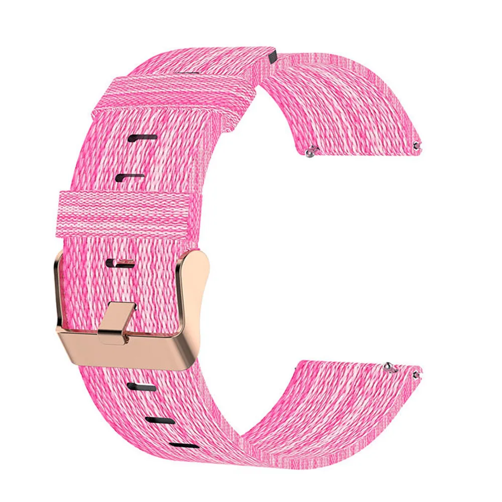 Pink Нейлоновый ремешок для наручных часов для Amazfit/Xiaomi умные часы спортивный ремешок для часов для samsung/huawei/LG/Полар-флиса зажечь модный браслет 18 мм/20 мм/22 мм ремешок - Цвет: Pink